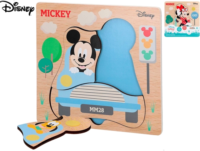 Fa puzzle DISNEY Mickey és Minnie a legkisebbeknek (4 darab)