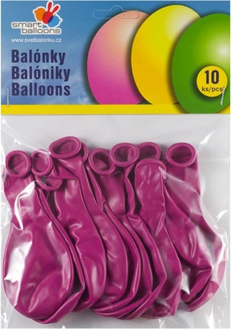 Felfújható lufi készlet 10 db fuksziaszínű 26 cm