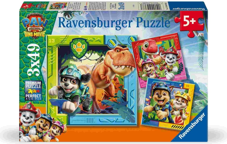 Ravensburger puzzle Mancs őrjárat: dinoszauruszos film 3x49 darab