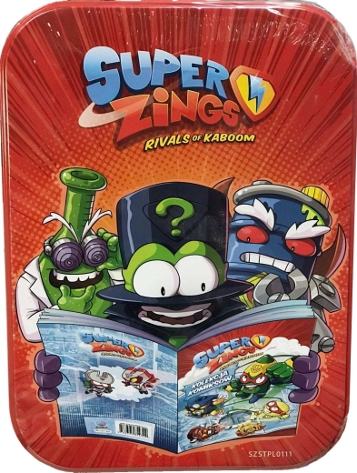 SuperZings gyűjtői fémdoboz képregénnyel, köpennyel és mágnessel – sérült csomagolás