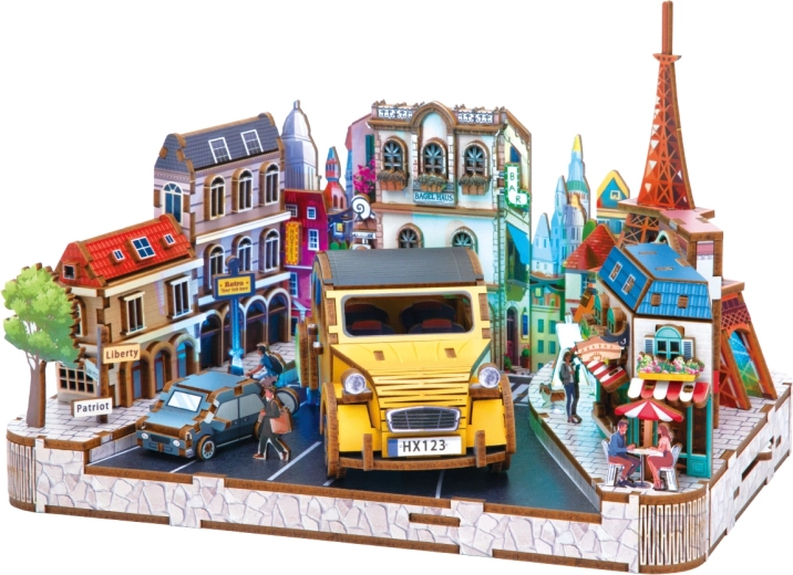 2Kids Toys 3D fa kirakó miniatűr európai kisváros - 1 db