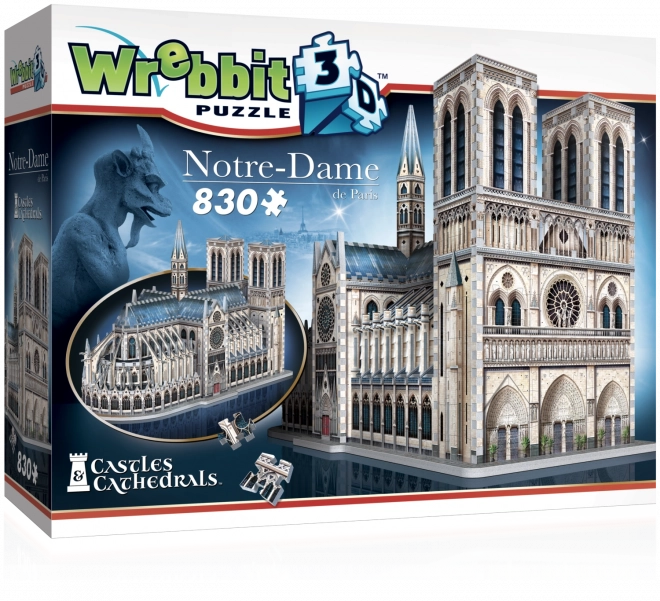 WREBBIT Notre‑Dame 3D puzzle, 830 darab