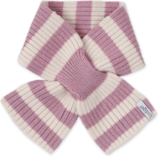 Lodger gyermek merinó sál stripe mauve - 1 db