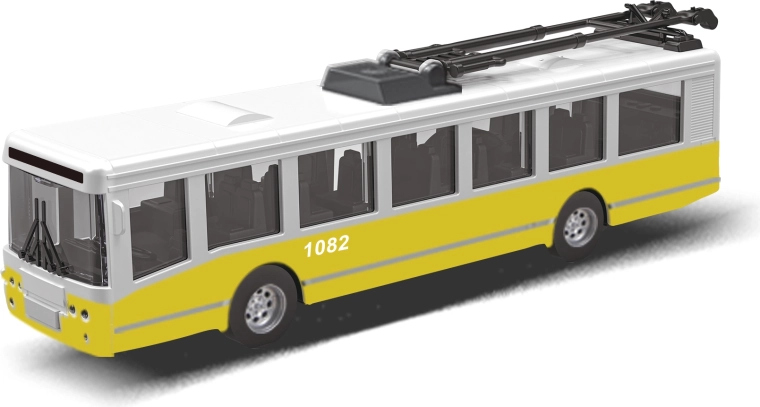 16 cm-es MHD trolibusz lendkerekes meghajtással – sárga