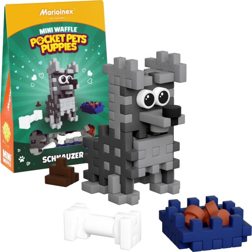 Mini Waffle Pocket Pets építőjáték – schnauzer kölyökkutya