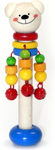 Hess csörgő mackó piros csengőkkel