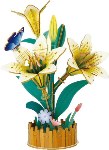 3D fa építőkészlet Liliom 22 cm