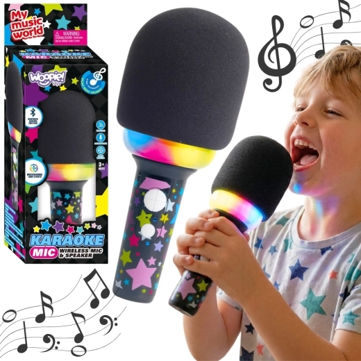 Woopie vezeték nélküli karaoke mikrofon hangszóróval, fekete, Bluetooth