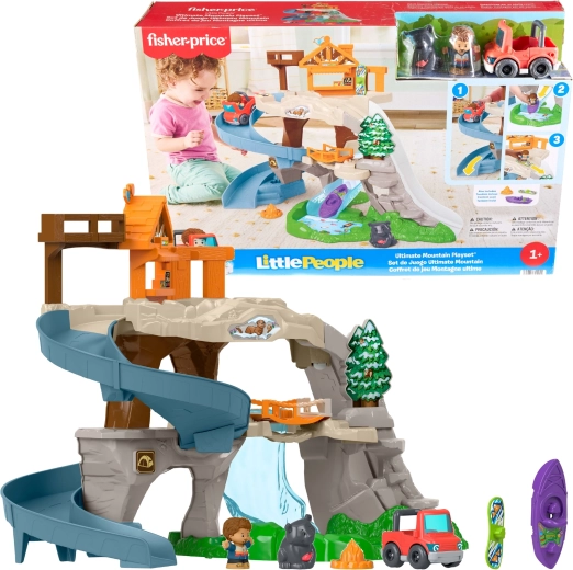 Fisher-Price Little People nagy hegyi kaland – játékszett pályával és csúszdával