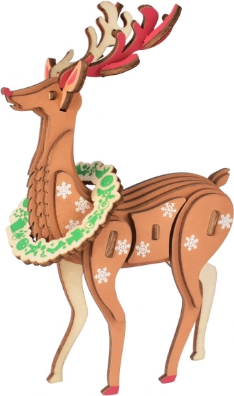 Fa 3D puzzle karácsonyi rénszarvas