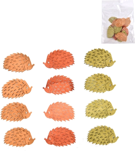 Fa süni dekoráció 4 cm, 3 szín vegyesen, 12 db