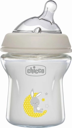 Chicco Natural Feeling üveg cumisüveg 150 ml, hasfájás elleni, semleges, 0 hónapos kortól