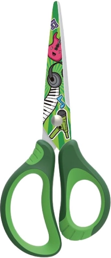 KEYROAD Tattoo Soft iskolai olló 15 cm, zöld