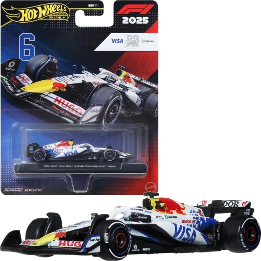 Hot Wheels Premium Formula 1 versenyautó 2025 Visa Cash App Racing Bulls Isack Hadjar #6 - 1 db