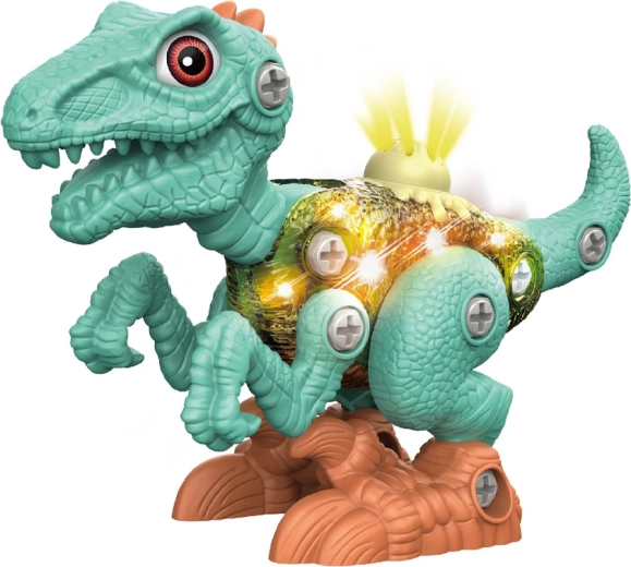 Csavarozható dinoszaurusz fénnyel és hanggal – 1 db