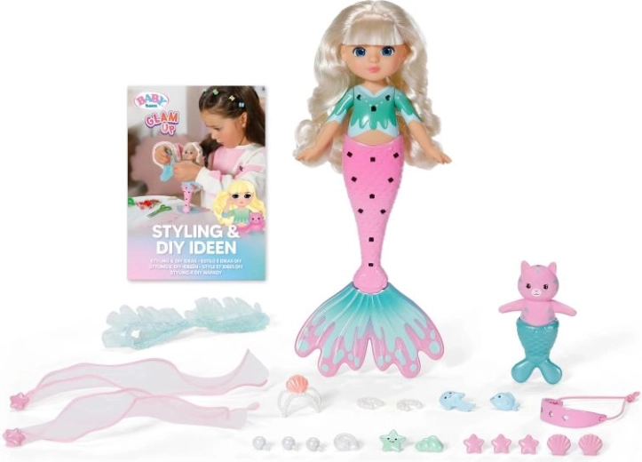 BABY born Glam Up tengeri tündér Sparkle napfényre színt változtató hajjal