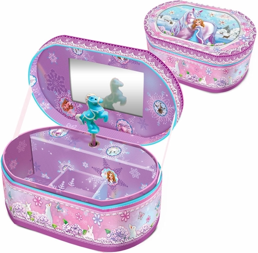 Zenei ékszerdoboz ovális – ló és hercegnő