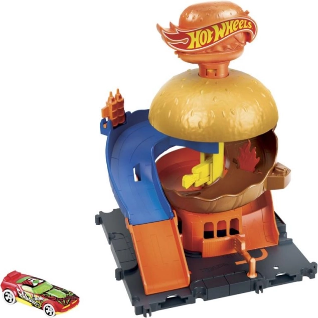 Hot Wheels City városközpont játékszett autóval