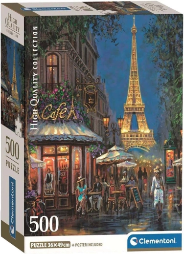 Clementoni puzzle Párizs – kávézó az Eiffel-toronynál, 500 darab