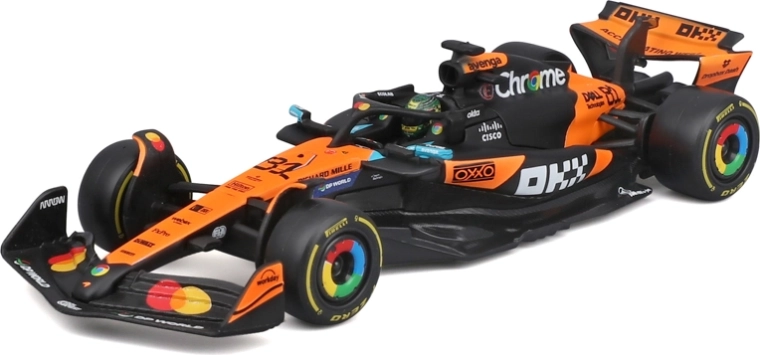 Bburago F1 McLaren MCL39 (2025) Oscar Piastri #81 modell 1:43 akril boxban