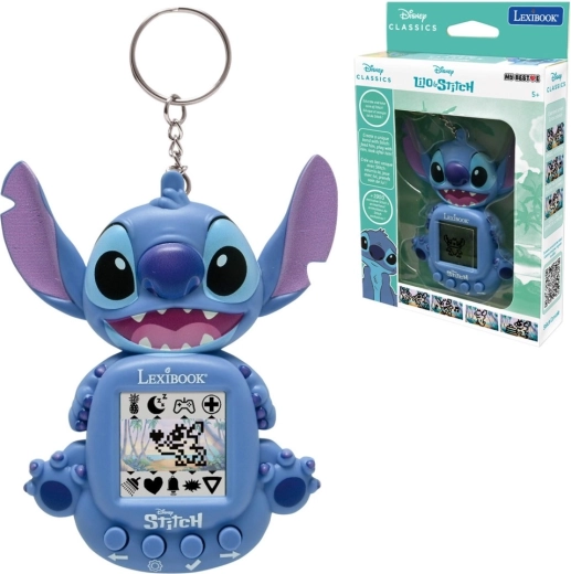 Interaktív virtuális kisállat DISNEY STITCH kulcstartón – Lexibook