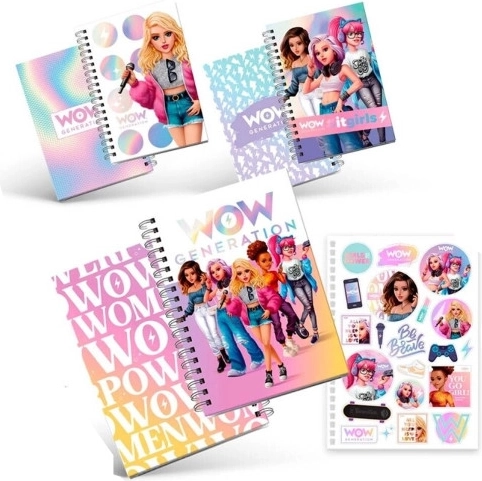 A5-ös spirálfüzet 80 lappal kemény kötésben – WOW Generation Kids