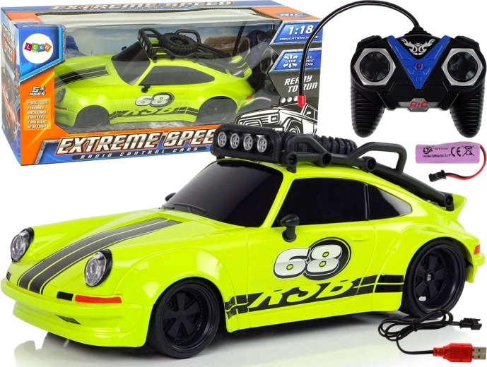 Sportautó 1:18 Zöld pótkerék Pilot