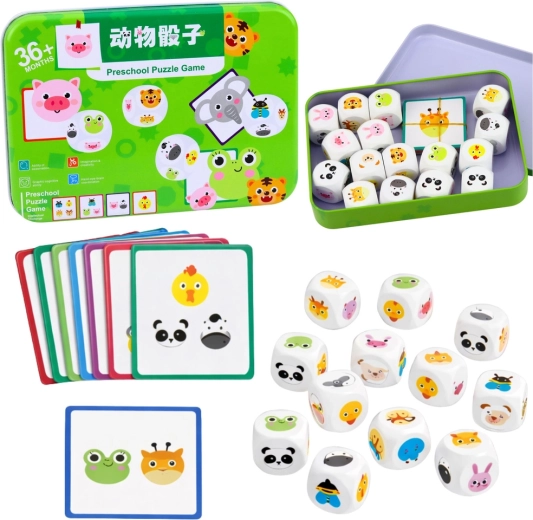 Oktató fa kockajáték – párosítsd az állatokat