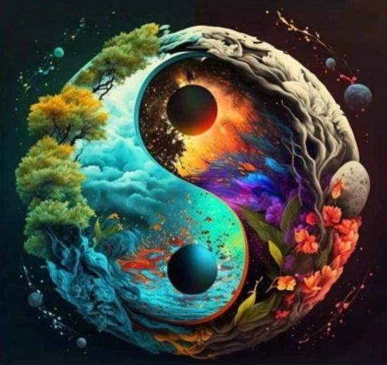Számozott kifestő Yin Yang 40 × 50 cm