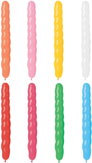 Gemar hosszú spirál lufi pasztell színekben 8/25 cm - 1 db