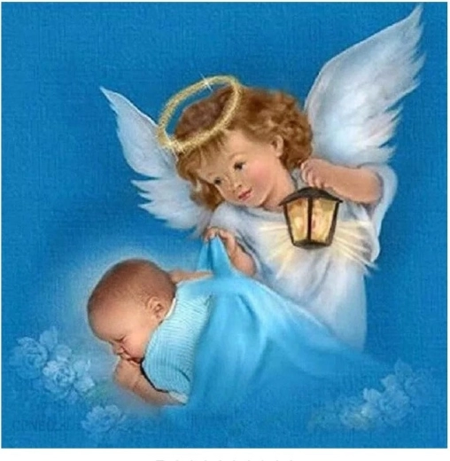 Gyémántfestés Angyalka babával 30 × 40 cm NORIMPEX