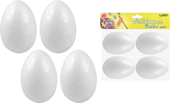 Dekoratív polisztirol tojás 8 cm, 4 db