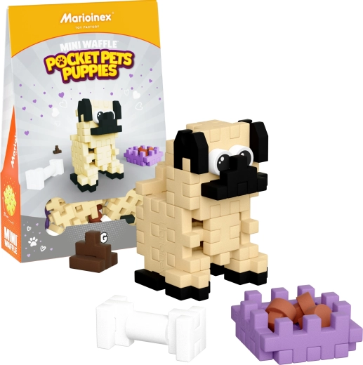 Mini Waffle Pocket Pets építőkészlet – mopsz kölyök a Marioinex-től