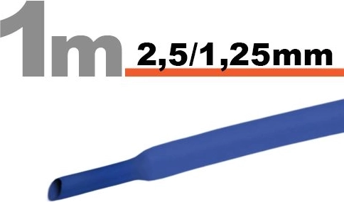 Kék zsugorcső 2,5/1,25 mm