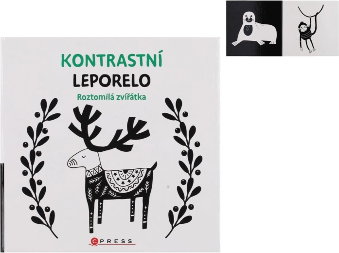 Kontrasztos leporelló – aranyos állatkák 15,5 × 15 cm