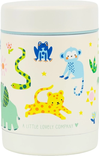 A Little Lovely Company szigetelt rozsdamentes acél ételtároló doboz – dzsungel 300 ml