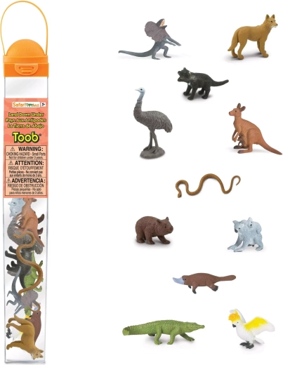 Safari Ltd. Toobs tuba „A fejjel lefelé állók földje” – ausztrál állatok (11 figura)