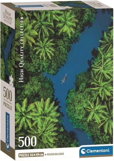 Clementoni puzzle – Folyó a trópusi dzsungelben, 500 darabos