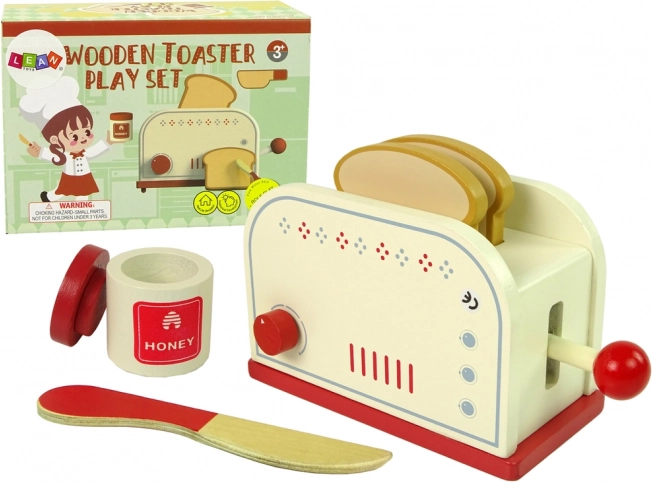 Fa kenyérpirító konyhai kiegészítőkkel gyerekeknek