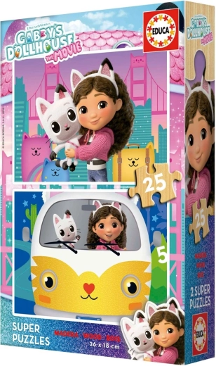 Educa fa puzzle Gábin kísértetháza 2 x 25 darabos