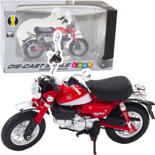 Retro fém motorkerékpár piros 1:12