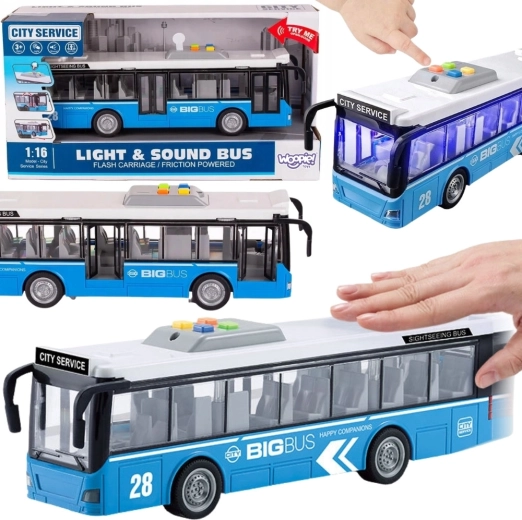 Interaktív elektromos városi autóbusz WOOPIE 1:16 méretarányban