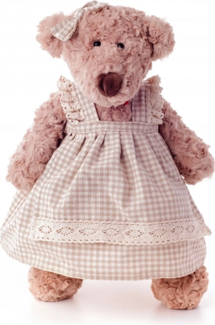 Lumpinka plüss mackó kockás ruhában