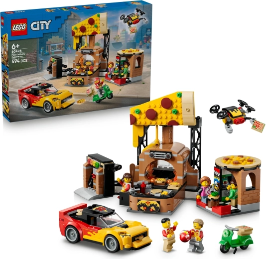 LEGO City pizza kiszállítás járművekkel