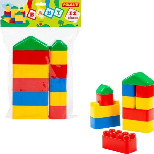 Baby gyermek építőkockák 12 db