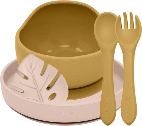 PETITE&MARS étkezési szilikon készlet TAKE&MATCH 4 db intense ochre / desert sand 6h+
