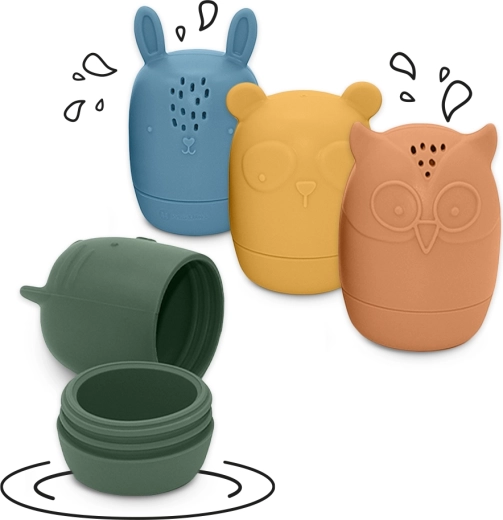 Petite&Mars Amigos szilikon vízijátékok, 4 db, 6 hó+