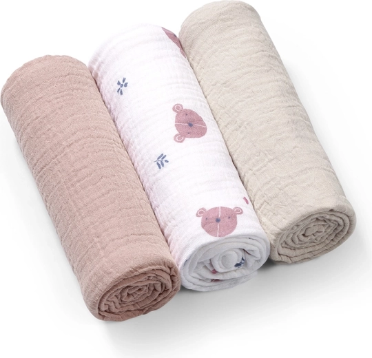 Babyono muszlin pelenkák Super Soft 3 db szürke 70 × 70 cm