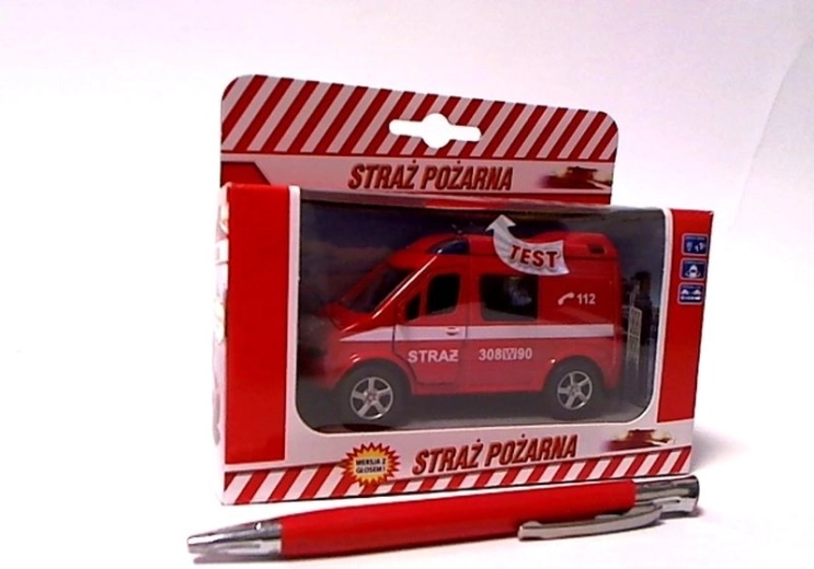 Tűzoltó kisbusz hanggal 11 cm
