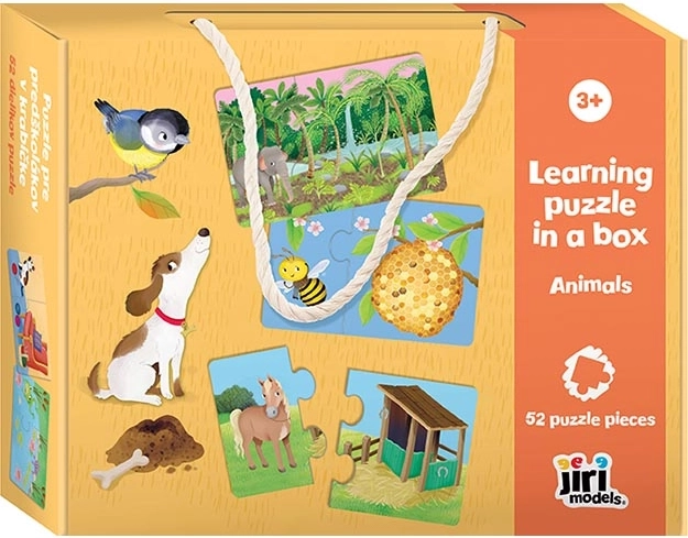 Állatkás dobozos puzzle óvodásoknak